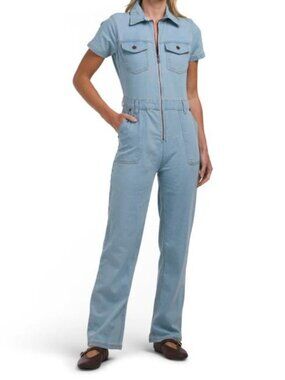 BEBE Denim Boiler Jumpsuit